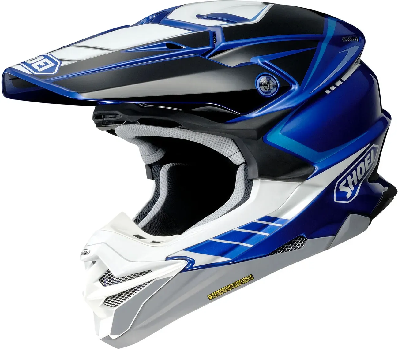 Shoei VFX-WR 06 Jammer, Motocrosshelm - Schwarz/Blau/Weiß - M