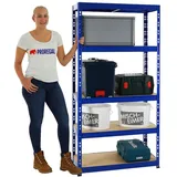 Proregal Schwerlastregal Tiger HxBxT 180 x 90 x 45 cm Fachlast 265 kg 5-Ebenen Blau