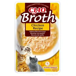 INABA Ciao Broth - Ergänzungsfuttermittel für Katzen mit Hühnergeschmack in Brühe 40g