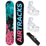 Airtracks Damen Snowboard Set - Board Polygonal 144 - Softbindung Master W M - SB Bag
