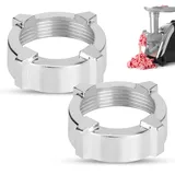 Fleischwolf Nuss 2pcs, Aluminiumlegierung Fleischwolf Nuss Universal Fleischwolf Nuss Fleischwolf Ersatzteile Küche Fleischwolf Befestigung Innendurchmesser 6.2cm auf 2.4in