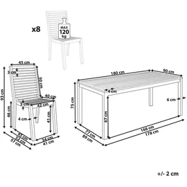 Beliani Gartentisch Set Ombriano Hellbraun,