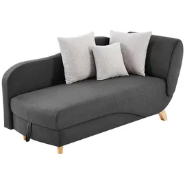 vente-unique Recamiere, Anthrazit, Textil, Uni, 1-Sitzer, 160x81x80 cm, Wohnzimmer, Sessel, Relaxliegen