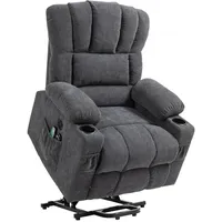 Homcom Fernsehsessel mit Aufstehhilfe Elektrisch Relaxsessel mit Liege-, Heiz-