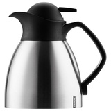 Helios Edelstahl-Isolierkanne 0,6L – 6h Heiß - Hält Getränke heiß & kalt - Robust & bruchsicher - Einfache Einhandbedienung - BPA-frei, Matt