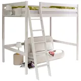 TICAA Hochbett Matthias 140 x 200 cm Kiefer massiv weiß