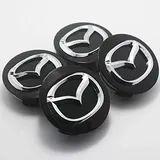 LyTTuu 4 Stück Auto Radnabenkappen für Mazda 57mm,Felgenkappen Nabendeckel Nabenabdeckung Wasserdicht Staubdicht Reifen Felgen Zubehör