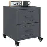 vidaXL Nachttische 2 Stk. Anthrazit 36x39x43,5 cm Stahl