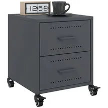 vidaXL Nachttische 2 Stk. Anthrazit 36x39x43,5 cm Stahl