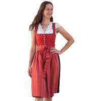 Trachten Deiser Dirndl 'Iva' Traditionell, Rot Schwarz - 65cm rot 38