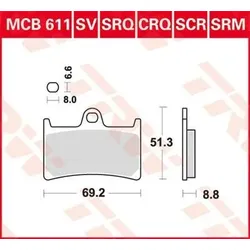 TRW Bremsbelagsatz MCB611SRQ Bremsbeläge,Bremsklötze,Bremssteine,Bremsbeläge & Bremsbelagsatz,Bremsklötze & Bremsbelagsatz