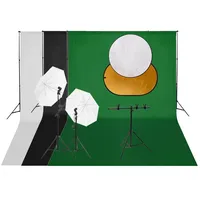 vidaXL Fotostudio-Set mit Leuchten, Hintergrund und Reflektor