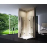 Bernstein Duschkabine Bernstein EX213 Eckeinstieg Falttür Echtglas 80x80x195cm