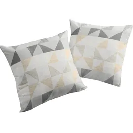 Wirth Dekokissen Berlare, Kissenhülle ohne Füllung, 2 Stück grau 40 cm x 40 cm