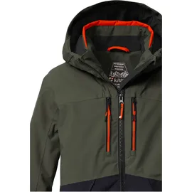 KILLTEC KSW 201 BYS SKI JCKT, dunkeloliv/schwarzblau/dunkelorange, 152