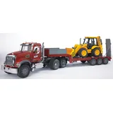 Bruder 02813 - MACK Granite LKW inkl. Tieflader und JCB Baggerlager 1:16