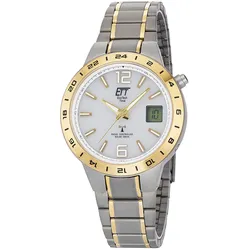ETT Eco Tech Time EGT-11410-40M Armbanduhr Funk-Solar Titan Bicolor