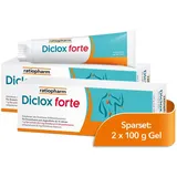 Diclox forte Schmerzgel im Sparset 2 x 100 g von ratiopharm: Lindert akute Rücken- und Gelenkschmerzen effektiv mit Diclofenac in der doppelten* Wirkstoffkonzentration