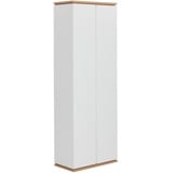 Xora Garderobenschrank Weiß, Eiche Artisan 5 Fächer, 70x200x37.8 cm