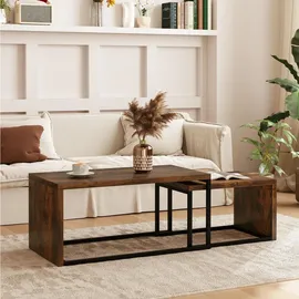 Okwish Couchtisch-Set Braun Holz 90 x 48 x 42 cm