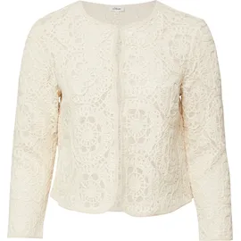 s.Oliver Verkürzte Jacke aus Häkelspitze - beige - 54