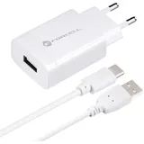 forcell Netzladegerät mit USB Stecker Typ-C-2,4A Quick Charge 3.0 Funktion Schutzsystem gegen Überhitzung und Stromstöße