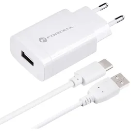 forcell Netzladegerät mit USB Stecker Typ-C-2,4A Quick Charge 3.0 Funktion Schutzsystem gegen Überhitzung und Stromstöße