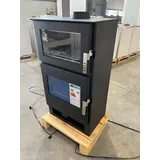 EEK A+ - Kaminofen mit Backfach Inox Verso F Holzofen 9 kW Kamin Ofen Holz Mehrfachbelegung Heizofen