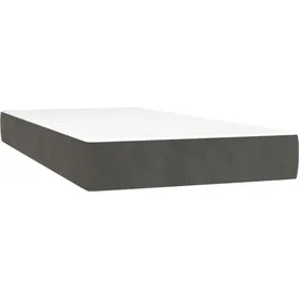 vidaXL Boxspringbett mit Matratze & LED Dunkelgrau 90x190 cm Samt