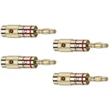 Oehlbach 3001 Lautsprecher-Steckverbinder Stecker, gerade Gold 4 St.