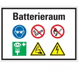 Dreifke® Hinweisschild Batterieraum, Kunststoff, 420x297mm