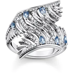 Thomas Sabo TR2409-644-1 Damen-Ring Phönix-Flügel Blaue Steine, 54/17,2
