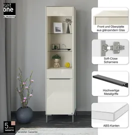 Set One by Musterring Standvitrine Reno 48 x 42 x 199 cm Braun