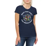 Urban Backwoods Print-Shirt Cube Understand Damen T-Shirt Zauberwürfel 80s Magic Speed Cubing (1-tlg) Cuber Speedcube Algorithm Cube blau S