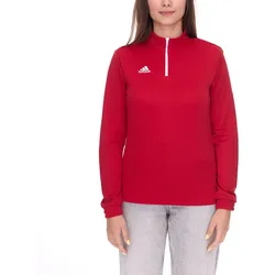 adidas Entrada 22 Damen nachhaltiger Sport-Pullover Trainings-Shirt mit AEROREADY Technologie Troyer-Pullover Langarm-Shirt H57551 Rot - M