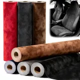 mawmuaw Mikrofaserstoff Selbstklebend für Cockpit, 40x250 cm Dachhimmel Stoff Grau Autohimmelstoff Selbstklebend Interieur Stretch Dehnbar Folie Wildleder Optik Kunstleder Velours für Auto Haus