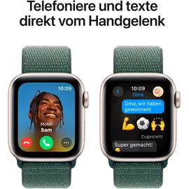 Apple Watch SE 2024 GPS 40 mm Aluminiumgehäuse Polarstern, Sport Loop Seegrün