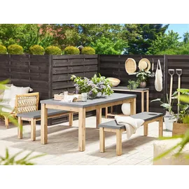 Beliani Ostuni Gartentisch 180 x 90 x 75 cm Grau/Bronze