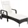 Tectake Rattan Sonnenliege 200 x 70 x 33 cm Schwarz