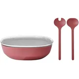 Mepal Silueta Servierschale mit Deckel & Salatbesteck 4000 ml Vivid Mauve