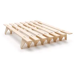 Tojo - lieg Bett, 140 x 195 cm, Buche natur