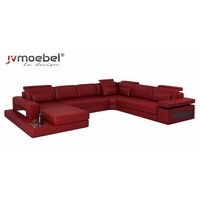 JVmoebel Ecksofa, Wohnzimmer Samt Ecksofa U-Form Wohnlandschaft Polsterecke Sofa Couch rot