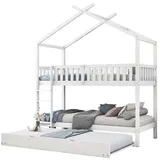 AUTOLOCK Hausbett 90 x 200 cm Kiefer massiv weiß