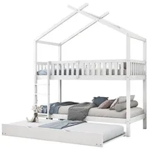 AUTOLOCK Hausbett 90 x 200 cm Kiefer massiv weiß