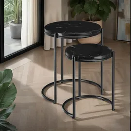 Tectake Ellsa Schwarz Marmor 50,5 x 43,0 cm