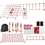 aiyaplay Ninja Line Kinder 10m Slackline Set mit Slackline, Turnringe, Schaukel,