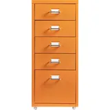 [en.casa] Rollcontainer Kökar mit 5 Schubladen 69x28x41 cm Orange