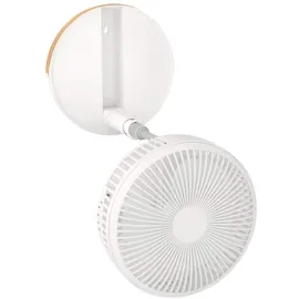 COOLSERIE Akku Teleskop Standventilator 20 cm Weiß
