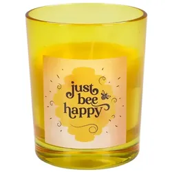 Steinhart Kerzen Kerze im Glas 100% Bienenwachs, senf (79x65mm)