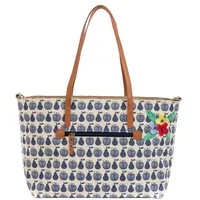 Pink Lining Notting Hill Tote navy apples & pears